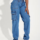 SXY Jeans cargo con bolsillo lateral con solapa