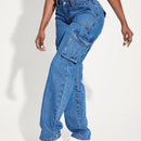 SXY Jeans cargo con bolsillo lateral con solapa