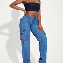 SXY Jeans cargo con bolsillo lateral con solapa