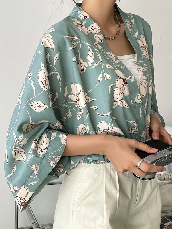 DAZY Blusa De Manga Dolman Y Estampado Floral Sin Camisola