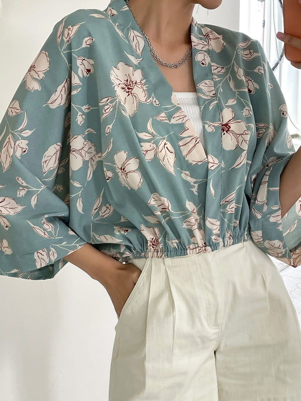 DAZY Blusa De Manga Dolman Y Estampado Floral Sin Camisola