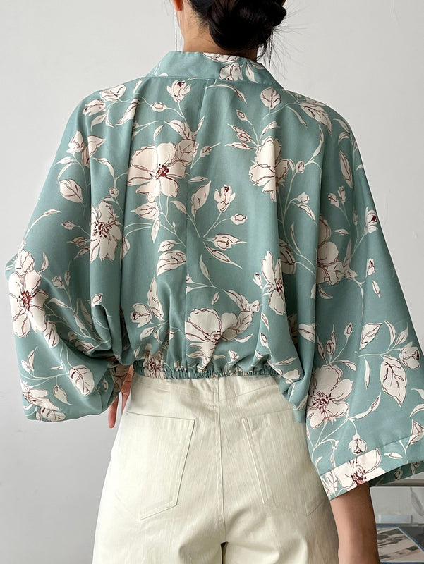 DAZY Blusa De Manga Dolman Y Estampado Floral Sin Camisola