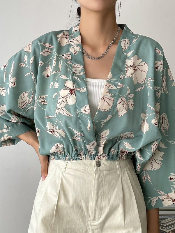 DAZY Blusa De Manga Dolman Y Estampado Floral Sin Camisola