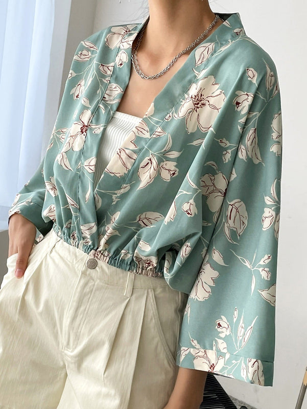 DAZY Blusa De Manga Dolman Y Estampado Floral Sin Camisola