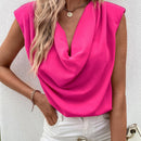 LUNE Blusa de hombro de cuello fruncido