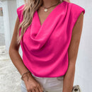 LUNE Blusa de hombro de cuello fruncido