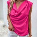 LUNE Blusa de hombro de cuello fruncido