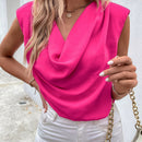 LUNE Blusa de hombro de cuello fruncido