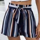 VCAY Shorts de rayas con cordon delantero