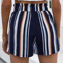VCAY Shorts de rayas con cordon delantero