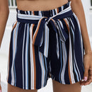 VCAY Shorts de rayas con cordon delantero
