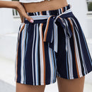 VCAY Shorts de rayas con cordon delantero