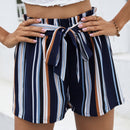 VCAY Shorts de rayas con cordon delantero