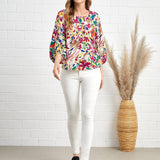 EMERY ROSE Blusa con estampado de manga farol
