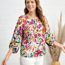 EMERY ROSE Blusa con estampado de manga farol