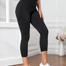 Essnce Pantalones capri de mujer ajustados de color liso con cierre de cremallera, ideales para primavera y verano