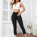 Essnce Pantalones capri de mujer ajustados de color liso con cierre de cremallera, ideales para primavera y verano