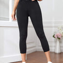 Essnce Pantalones capri de mujer ajustados de color liso con cierre de cremallera, ideales para primavera y verano
