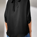 Tall Blusa de espalda con abertura de ojo de manga murcielago