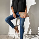 Tall Blusa de espalda con abertura de ojo de manga murcielago
