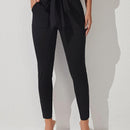 PETITE Pantalones de cintura con volante con cinturon