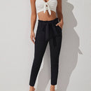 PETITE Pantalones de cintura con volante con cinturon