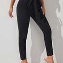 PETITE Pantalones de cintura con volante con cinturon