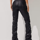 PETITE Pantalones PU Con Cierre Frontal Para Salir