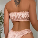 Set de lenceria bandeau fruncido ribete fruncido