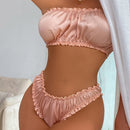 Set de lenceria bandeau fruncido ribete fruncido