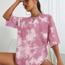 Camiseta de hombros caidos de tie dye