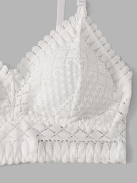 Bralette Triangular De Encaje, Lenceria