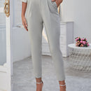 Sollinarry Pantalones de cintura con volante con cinturon