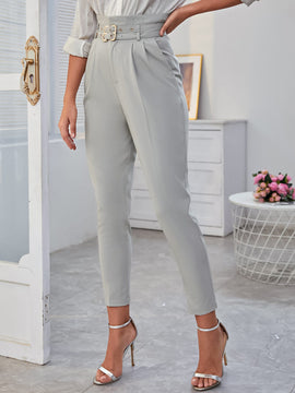 Sollinarry Pantalones de cintura con volante con cinturon