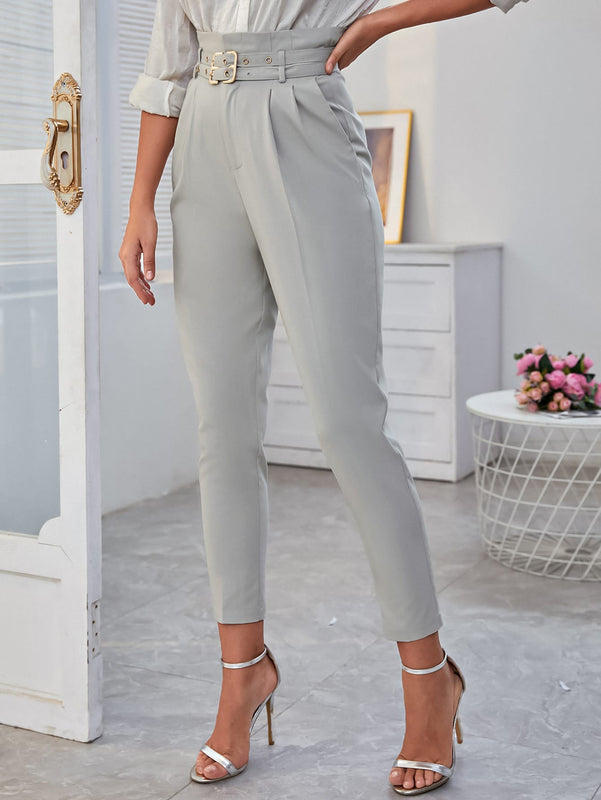 Sollinarry Pantalones de cintura con volante con cinturon