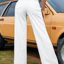 VCAY Jeans desgarro de pierna ancha de talle alto