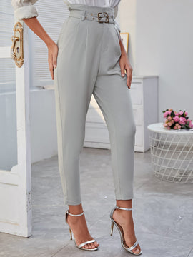 Sollinarry Pantalones de cintura con volante con cinturon