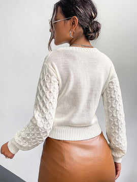 Frenchy cardigan informal de un solo botonadura de manga larga y unicolor para mujer, para otono/invierno