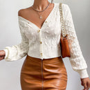 Frenchy cardigan informal de un solo botonadura de manga larga y unicolor para mujer, para otono/invierno