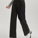 DAZY Jeans con boton de pierna ancha