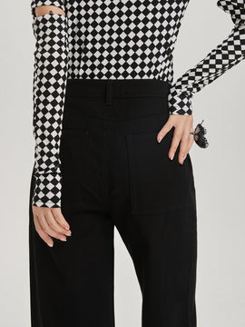 DAZY Jeans con boton de pierna ancha