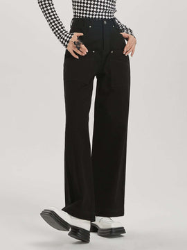 DAZY Jeans con boton de pierna ancha