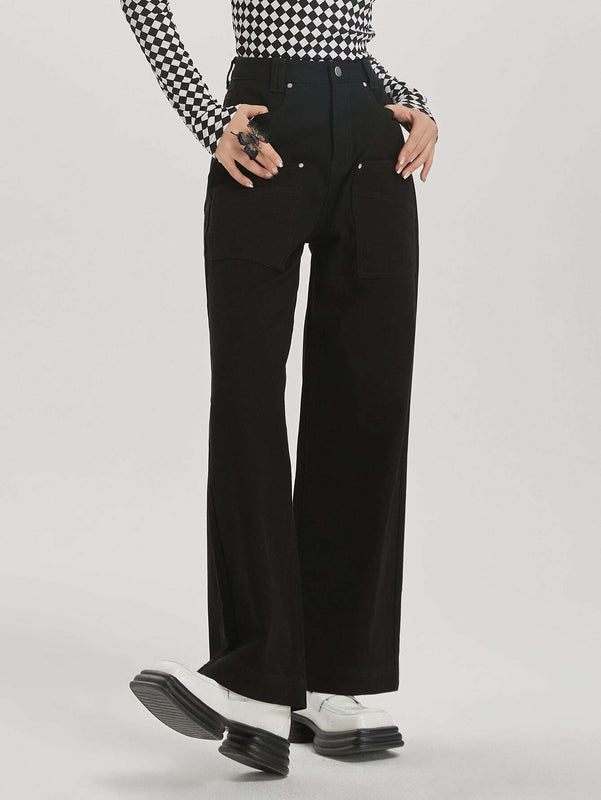 DAZY Jeans con boton de pierna ancha
