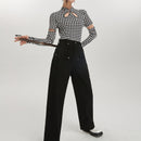 DAZY Jeans con boton de pierna ancha