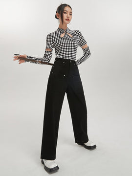DAZY Jeans con boton de pierna ancha