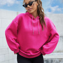 Ezwear sudadera informal con capucha y estampado de lema en azul marino para otono e invierno