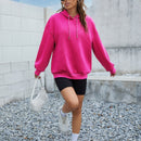 Ezwear sudadera con capucha casual de hombros caidos para mujer con estampado de eslogan, otono/invierno