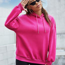 Ezwear sudadera con capucha casual de hombros caidos para mujer con estampado de eslogan, otono/invierno
