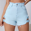 Shorts mezclilla con tira bajo crudo