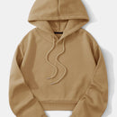 Ezwear capucha unicolor con cordon crop con forro termico